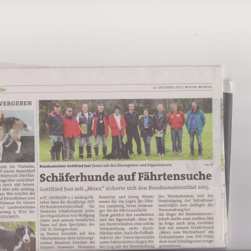 Hier noch ein Zeitungsbericht von der SVÖ-FH Bundesmeisterschaft 2015 in St. Georgen ob Judenburg